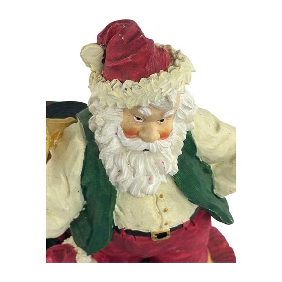 Vintage Hand Painted Santa Claus Figurine Child & Phonograph Christmas Decor - Picture 10 of 11